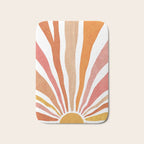 Retro abstract sun in pink, peach, yellow, orange Bath Mat Gallery Image 1