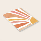 Retro abstract sun in pink, peach, yellow, orange Notebook Gallery Image 3