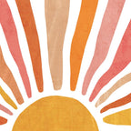 Retro abstract sun in pink, peach, yellow, orange Coffee Mug Gallery Image 2