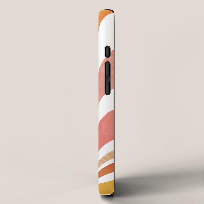 Retro abstract sun in pink, peach, yellow, orange iPhone Case Gallery Image 2
