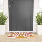 Retro abstract sun in pink, peach, yellow, orange Welcome Mat Gallery Image 3