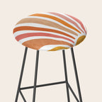 Retro abstract sun in pink, peach, yellow, orange Stool Gallery Image 2