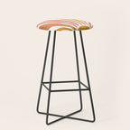 Retro abstract sun in pink, peach, yellow, orange Stool Gallery Image 1