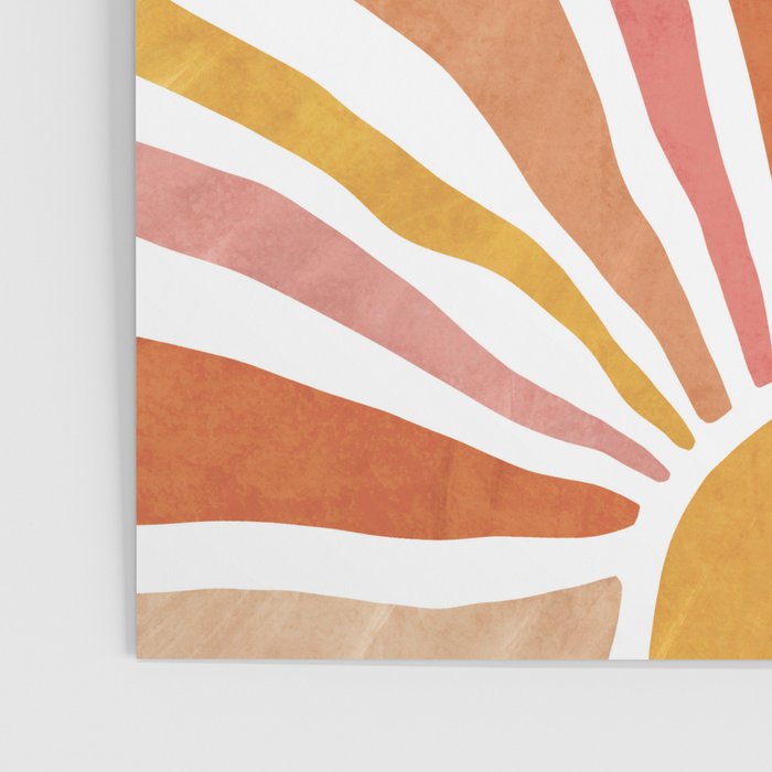 Retro abstract sun in pink, peach, yellow, orange Poster Gallery Image 3