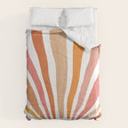 Retro abstract sun in pink, peach, yellow, orange Comforter Gallery Image 6