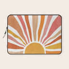 Retro abstract sun in pink, peach, yellow, orange Laptop Sleeve Gallery Image 1