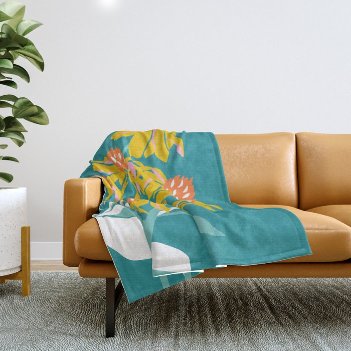 Flower Market Los Angeles Throw Blanket Gallery Image 1