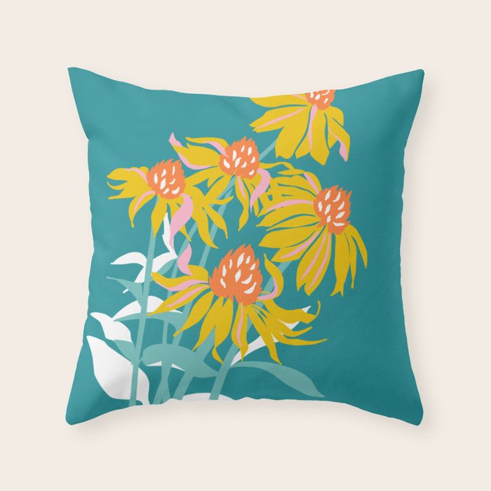 Flower Market Los Angeles Throw Pillow Gallery Image 1