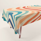 Retro 70s Color Palette | Optical Wave Illusion Tablecloth Gallery Image 1