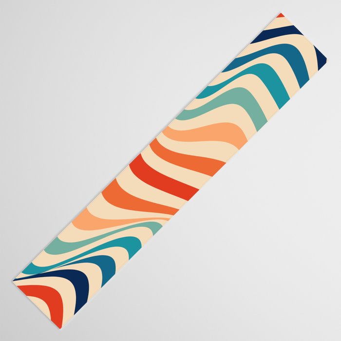 Retro 70s Color Palette | Optical Wave Illusion Table Runner Gallery Image 3