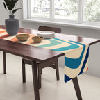 Retro 70s Color Palette | Optical Wave Illusion Table Runner Gallery Image 2