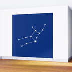Virgo Zodiac Star Constellation Line Art Dark Blue Wall Mural Gallery Image 2