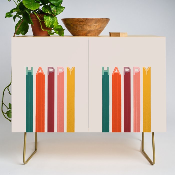 Happy Letters in Retro Colors Credenza Gallery Image 1