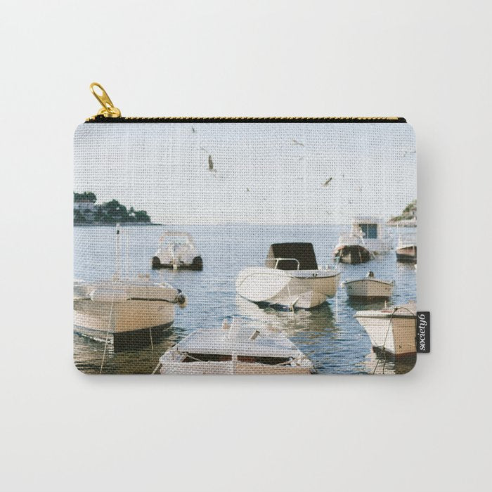 Boats of Hvar | Croatia ocean sea fine art photography print | Wanderlust travel poster Carry All Pouch Gallery Image 1