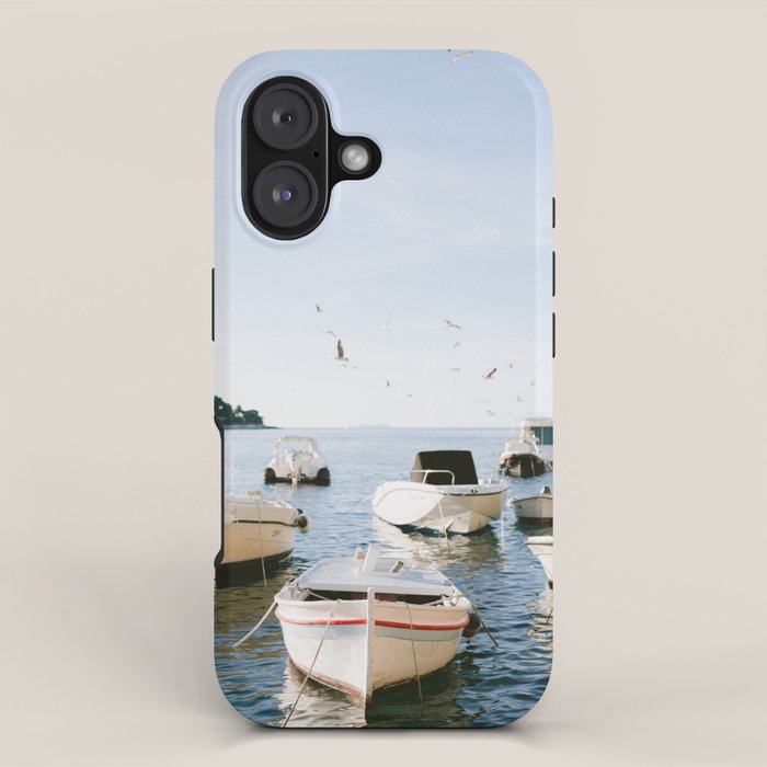 Boats of Hvar | Croatia ocean sea fine art photography print | Wanderlust travel poster iPhone Case Gallery Image 1