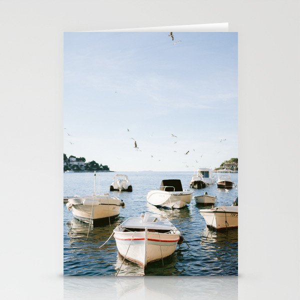 Boats of Hvar | Croatia ocean sea fine art photography print | Wanderlust travel poster Stationery Card Gallery Image 1
