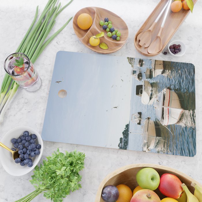 Boats of Hvar | Croatia ocean sea fine art photography print | Wanderlust travel poster Cutting Board Gallery Image 2