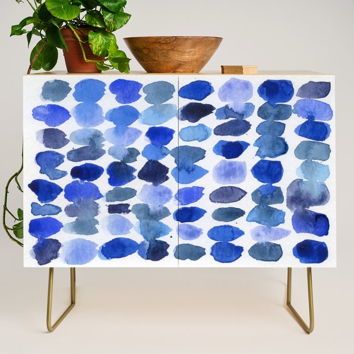Ocean Colors Watercolor Abstract Credenza Gallery Image 1