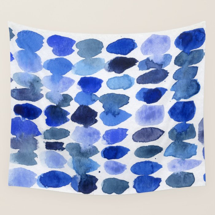 Ocean Colors Watercolor Abstract Wall Tapestry Gallery Image 4