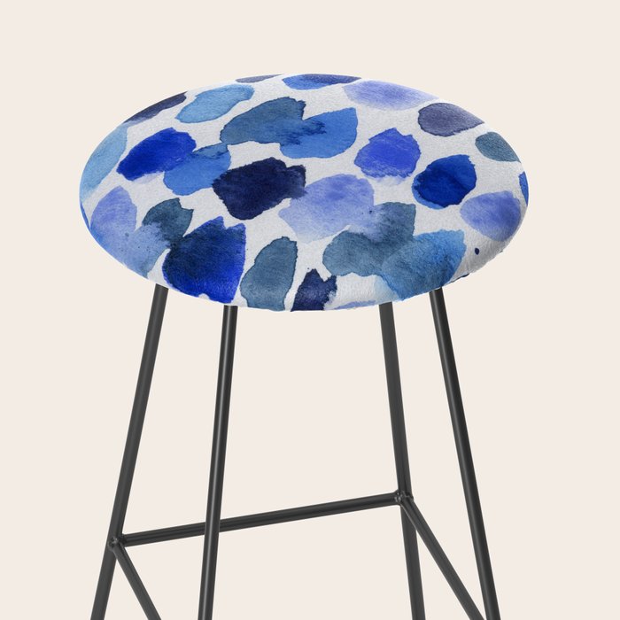 Ocean Colors Watercolor Abstract Stool Gallery Image 2