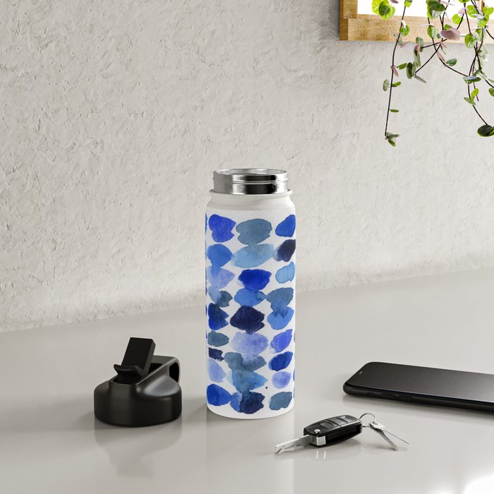 Ocean Colors Watercolor Abstract Water Bottle Gallery Image 4