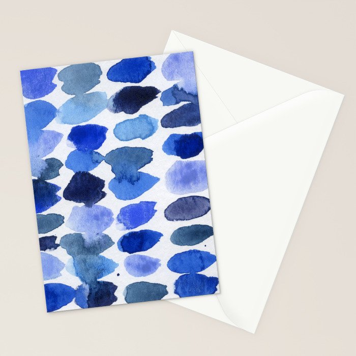 Ocean Colors Watercolor Abstract Stationery Card Gallery Image 2