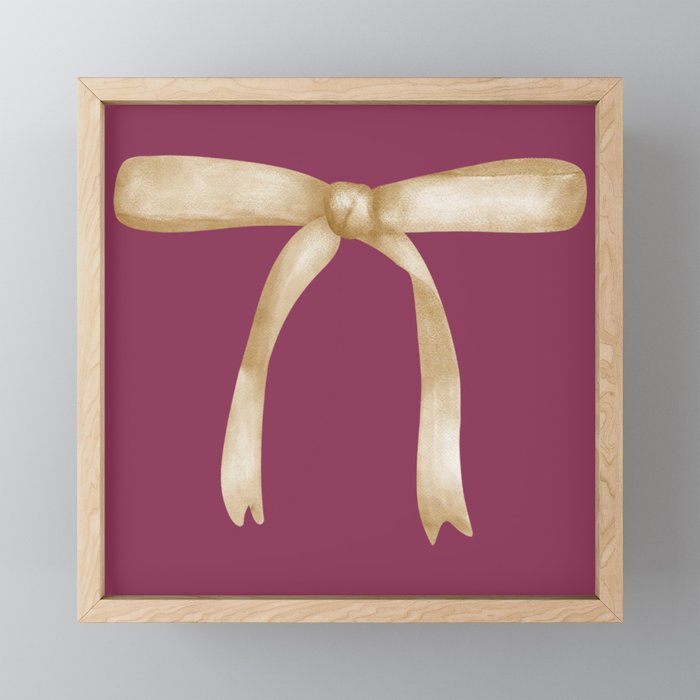 Bows & Ribbons Pattern XXXIII Plum Purple Mini Art Print Gallery Image 1