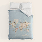 Illustrated Animal World Map Comforter Gallery Image 6