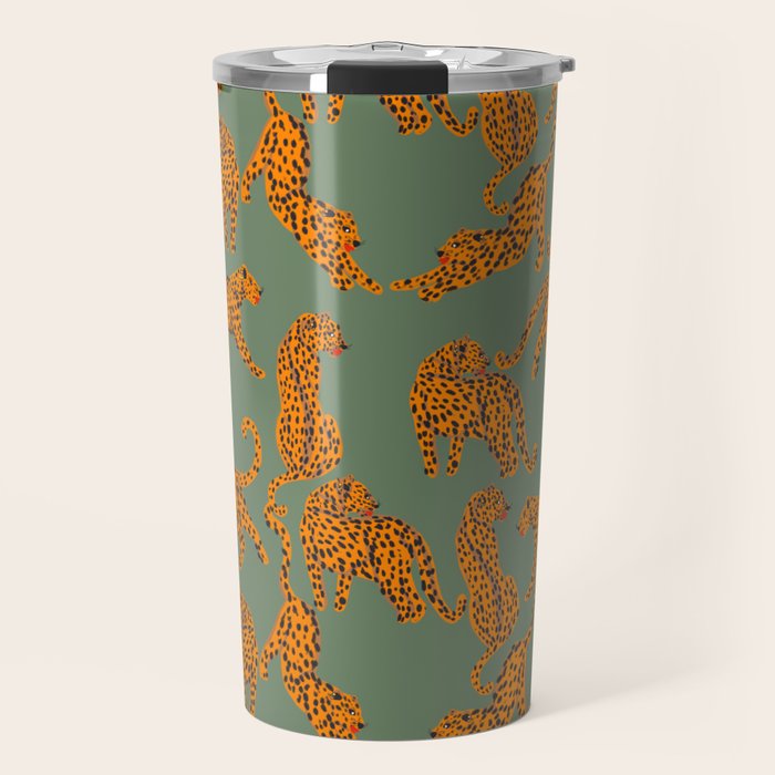 Modern Tigers with red lips illustration  Travel Mug Gallery Image 1