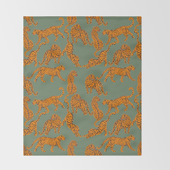 Modern Tigers with red lips illustration  Throw Blanket Gallery Image 2