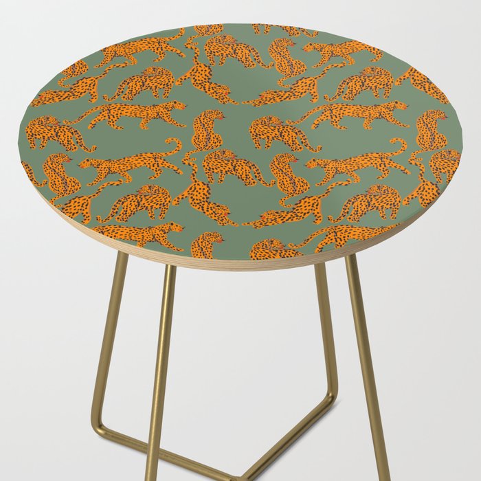 Modern Tigers with red lips illustration  Side Table Gallery Image 2