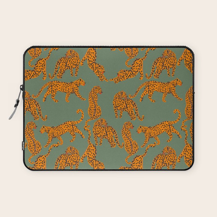 Modern Tigers with red lips illustration  Laptop Sleeve Gallery Image 1