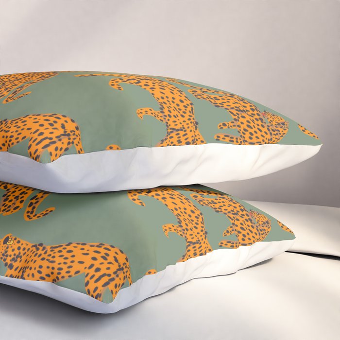 Modern Tigers with red lips illustration  Pillow Sham Gallery Image 3