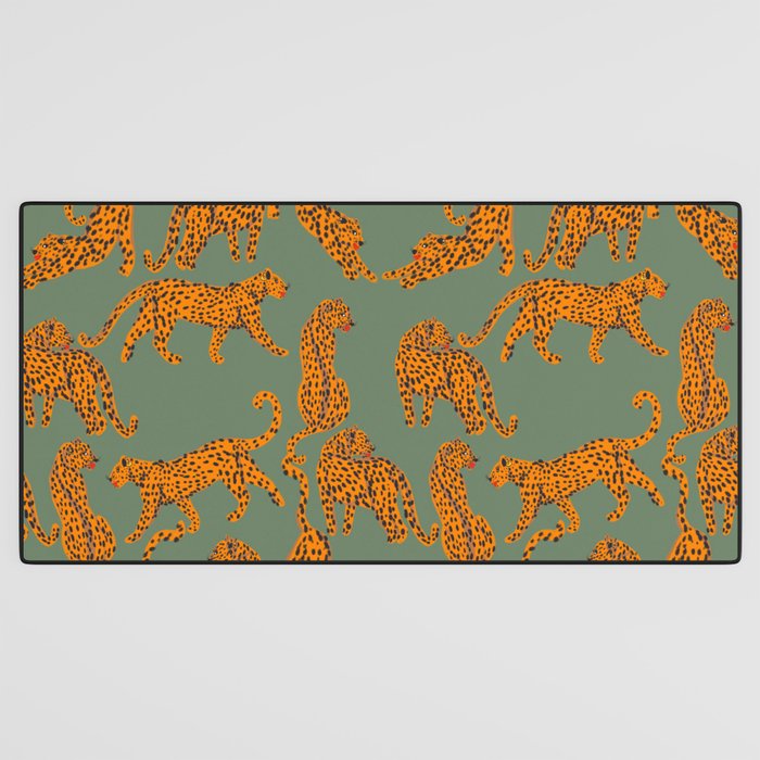 Modern Tigers with red lips illustration  Desk Mat Gallery Image 3