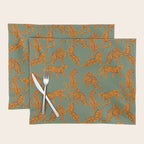 Modern Tigers with red lips illustration  Placemat Gallery Image 1