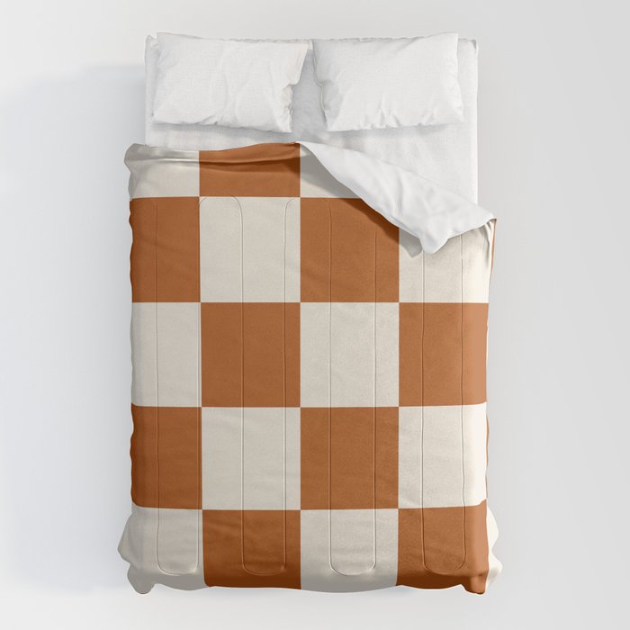 Checkered (Rust Cream) Comforter Gallery Image 6