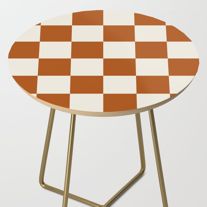 Checkered (Rust Cream) Side Table Gallery Image 2