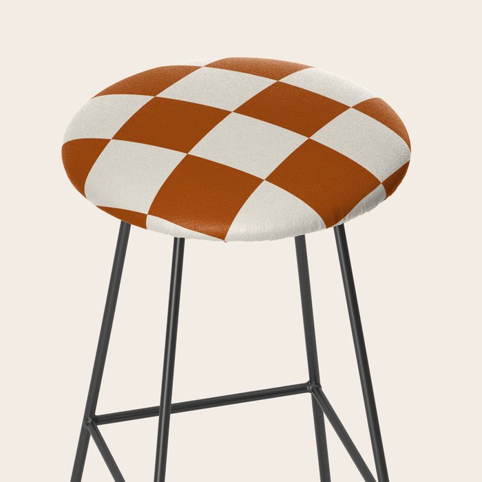 Checkered (Rust Cream) Stool Gallery Image 2
