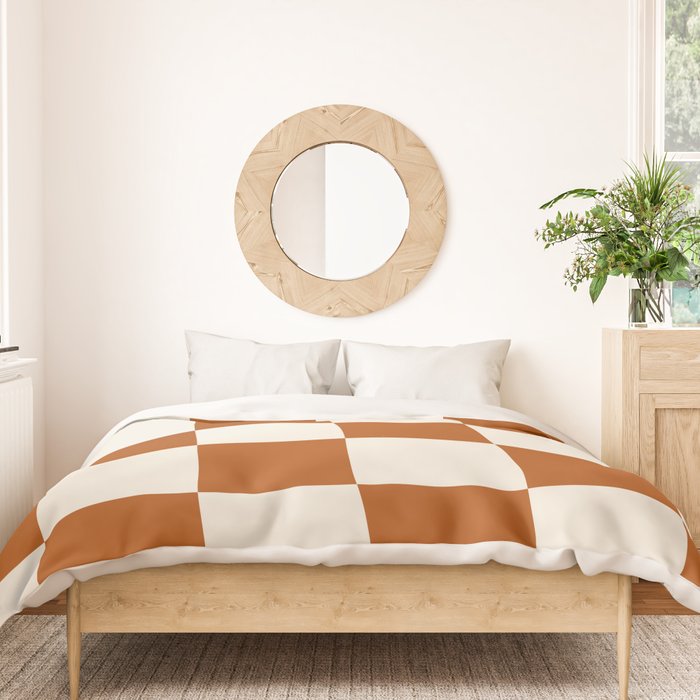 Checkered (Rust Cream) Duvet Cover Gallery Image 3