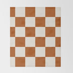 Checkered (Rust Cream) Throw Blanket Gallery Image 2