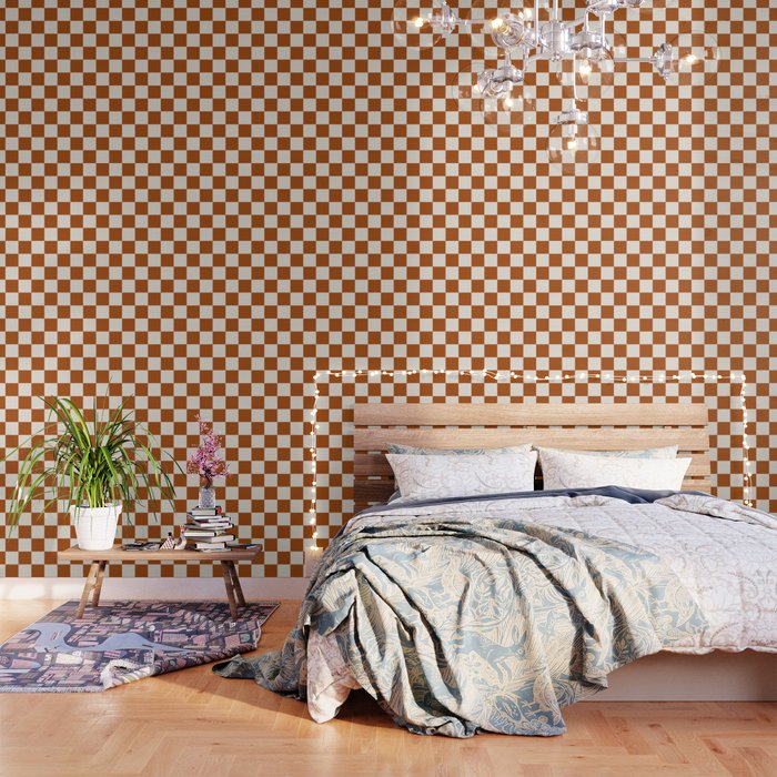 Checkered (Rust Cream) Wallpaper Gallery Image 3