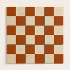 Checkered (Rust Cream) Wood Wall Art Gallery Image 1