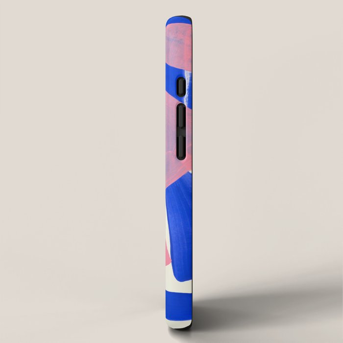 Tribal Pink Blue Fun Colorful Mid Century Modern Abstract Painting Shapes Pattern iPhone Case Gallery Image 2