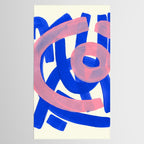Tribal Pink Blue Fun Colorful Mid Century Modern Abstract Painting Shapes Pattern Tablecloth Gallery Image 2