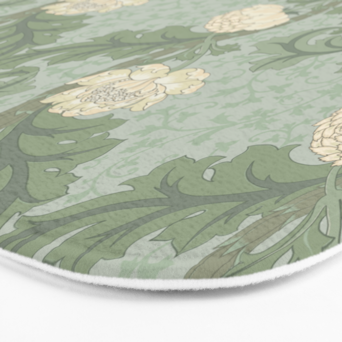 Vintage Floral Arts and Crafts Style Bath Mat Gallery Image 3