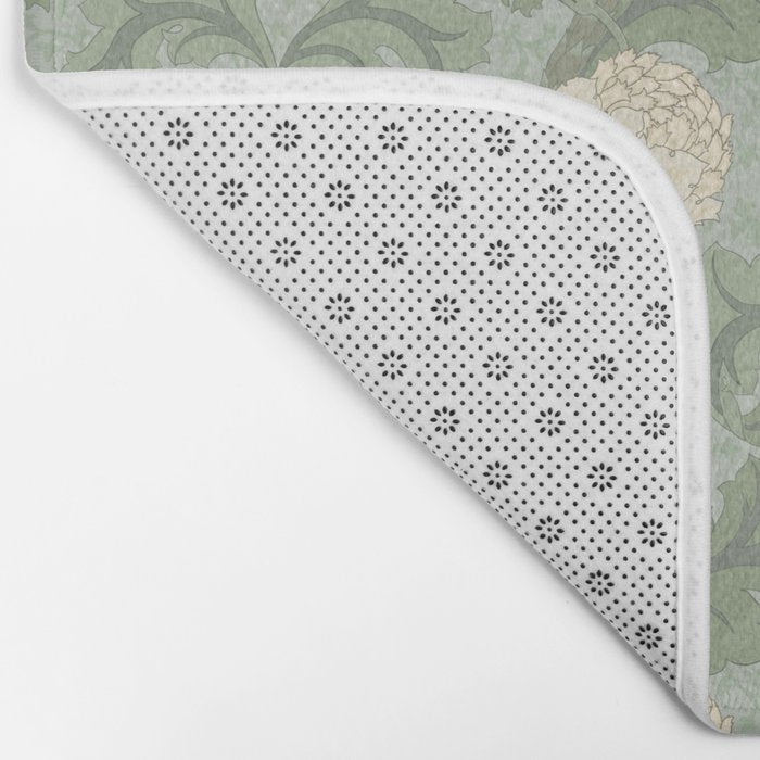 Vintage Floral Arts and Crafts Style Bath Mat Gallery Image 2