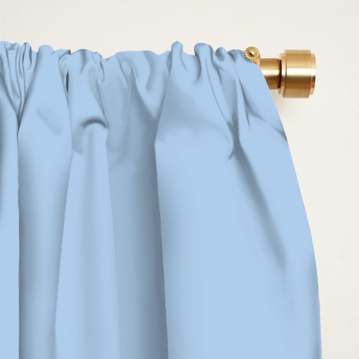 Baby Blue Solid Soft Pastel Color Window Curtain Gallery Image 2