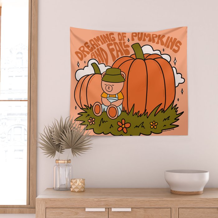 Dreaming of Pumpkins Wall Tapestry Gallery Image 2