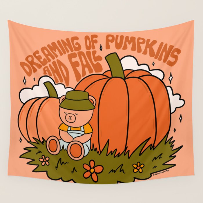 Dreaming of Pumpkins Wall Tapestry Gallery Image 4
