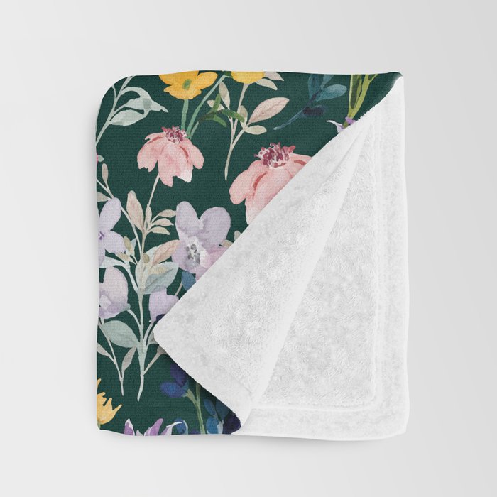 Wildflower Field on Pine Grove - Pink, Orange, Blue, & Purple Throw Blanket Gallery Image 3